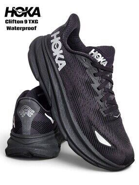 Hoka Clifton 9 Womens Athletic Running Waterproof Cushion Sneakers Shoes Size 9